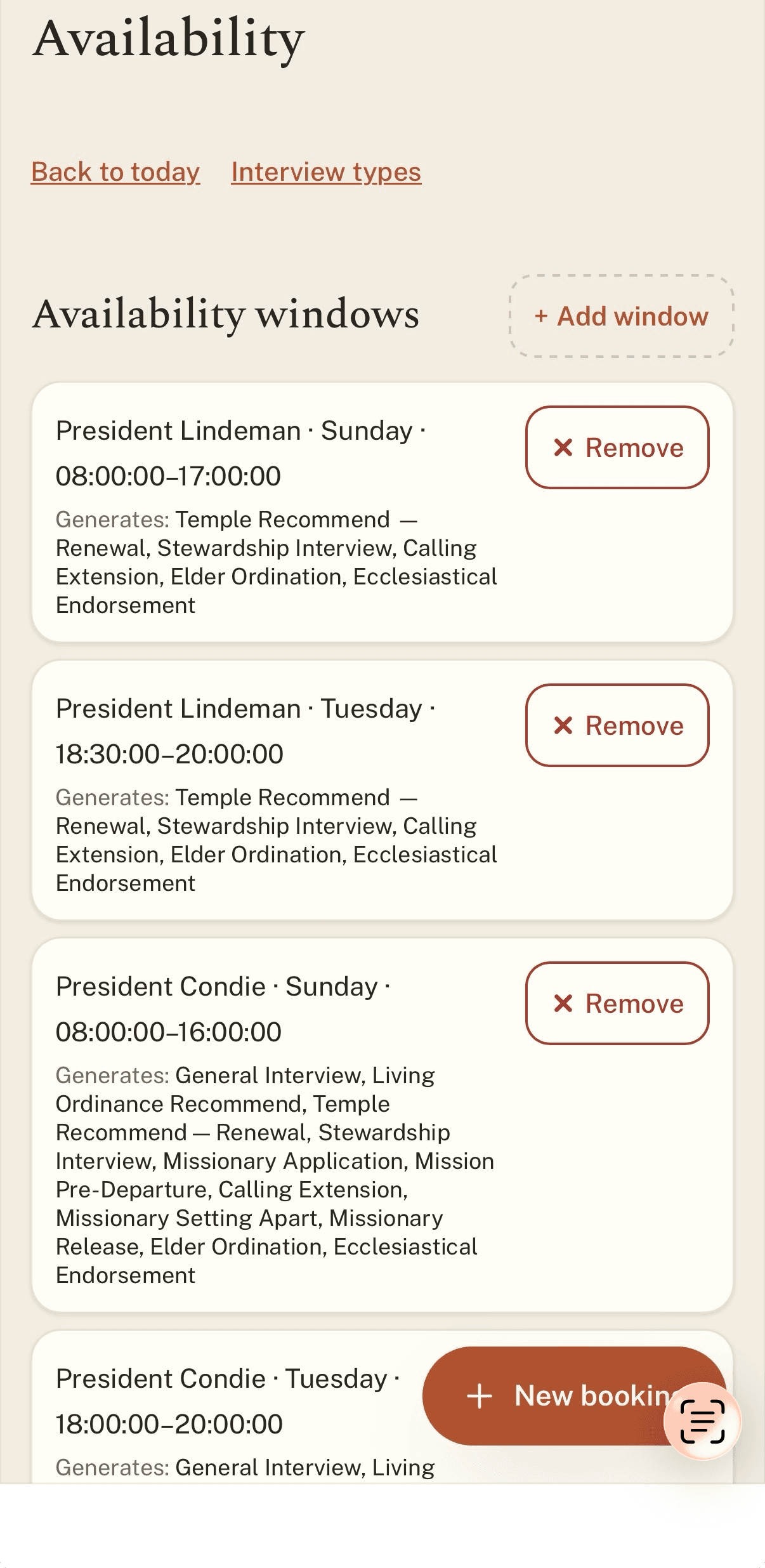 Availability screenshot